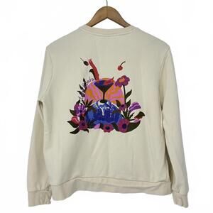 Scotch & Soda Cream Sweatshirt with Colorful Graphic Print Women's size Small